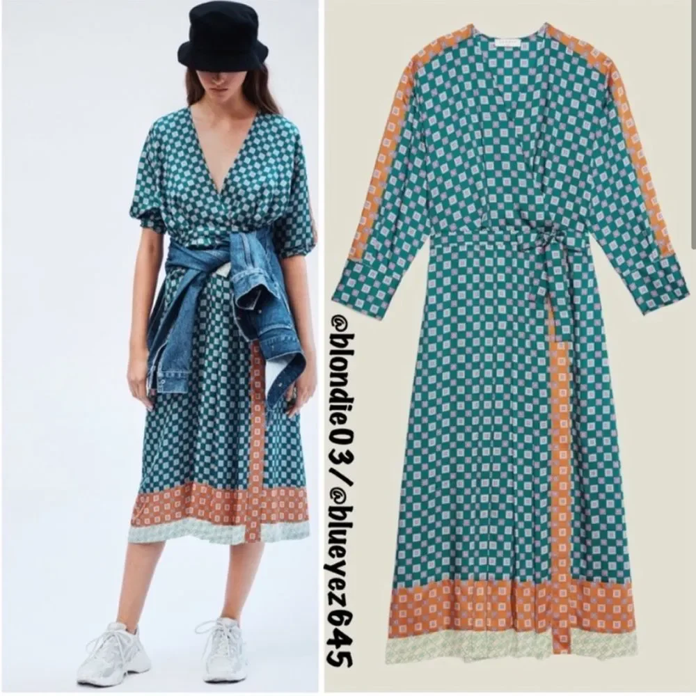 Sandro silk patchwork geometric print dress 36/US4 - Picture 2 of 5